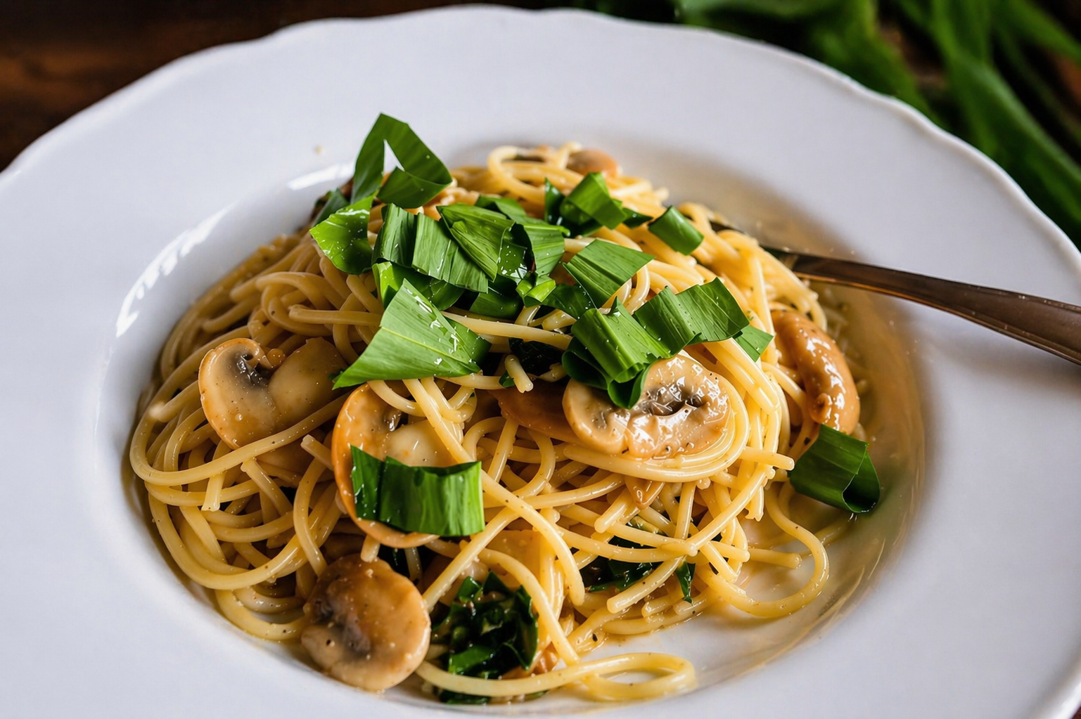 Bärlauch Champignon Pasta – veganes, einfaches und schnelles Rezept für den Familienalltag in 20 Minunten